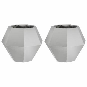 Pflanzkübel 2 stk. Silber 50 x 50 x 40 cm Edelstahl