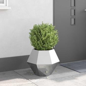 ARDEBO.de - Pflanzkübel Silber 50 x 50 x 40 cm Verzinkter Stahl