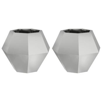 Pflanzkübel 2 stk. Silber 50 x 50 x 40 cm Verzinkter Stahl