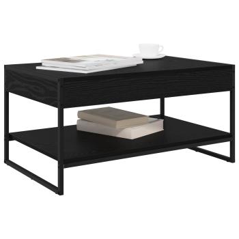 Couchtisch Schwarz Eichen-Optik 80 x 50 x 40 cm Holzwerkstoff