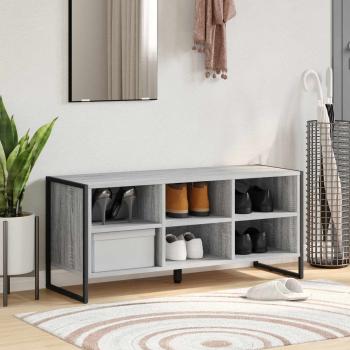 ARDEBO.de - Schuhschrank 100 x 35 x 44 cm Holzwerkstoff Graues Sonoma