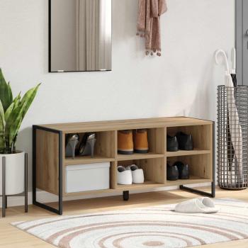 ARDEBO.de - Schuhschrank 100 x 35 x 44 cm Holzwerkstoff Kunsthandwerk Eiche
