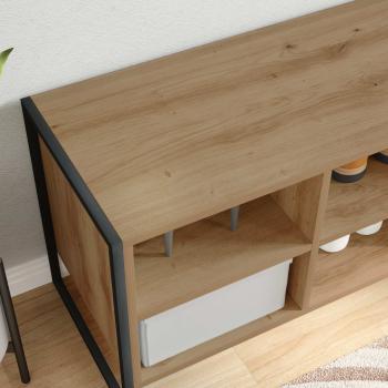 Schuhschrank 100 x 35 x 44 cm Holzwerkstoff Kunsthandwerk Eiche