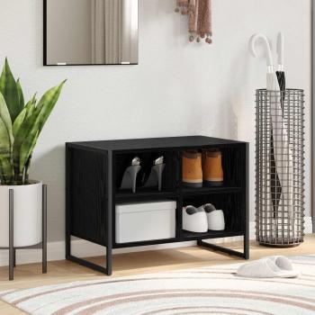 ARDEBO.de - Schuhschrank 60 x 35 x 44 cm Holzwerkstoff Schwarz Eichen-Optik