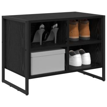 Schuhschrank 60 x 35 x 44 cm Holzwerkstoff Schwarz Eichen-Optik