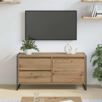 ARDEBO.de - TV-Schränk 100 x 36 x 49.5 cm Kunsthandwerk Eiche Holzwerkstoff