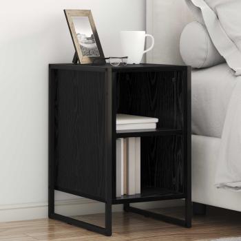 ARDEBO.de - Nachttisch 2 stk. Schwarz Eichen-Optik 39,5 x 30 x 50 cm