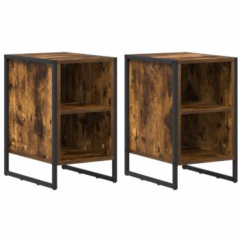 Nachttisch 2 stk. Rauches Eiche 39,5 x 30 x 50 cm Holzwerkstoff