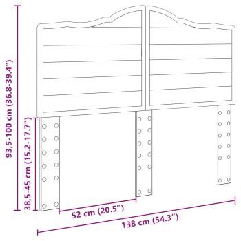 Kopfteil Schwarz Eichen-Optik Holzwerkstoff