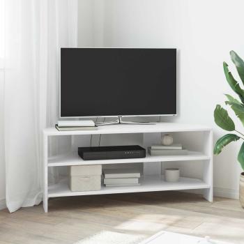 ARDEBO.de - EckTVSchrank 102x40,5x45cm Hochglanz Weiß Holzwerkstoff