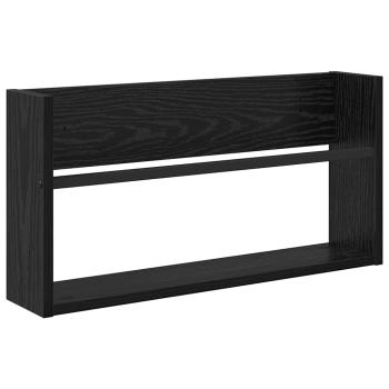 Magazinregal 2 Stk. Schwarz Eichen-Optik 60 x 12 x 30 cm