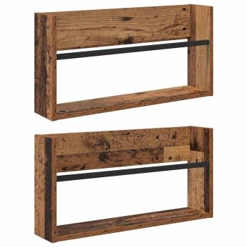 Magazinregal 2 Stk. Altholz 60 x 12 x 30 cm Holzwerkstoff