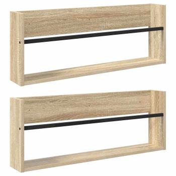 Magazinregal 2 Stk. Sonoma-Eiche 80 x 12 x 30 cm Holzwerkstoff