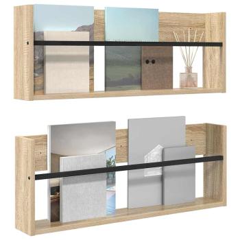 Magazinregal 2 Stk. Sonoma-Eiche 80 x 12 x 30 cm Holzwerkstoff