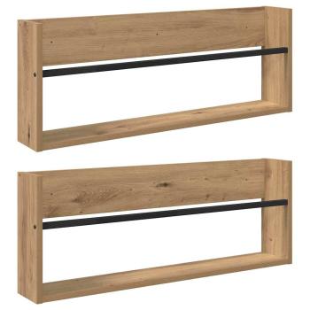 Magazinregal 2 Stk. Artisan-Eiche 80 x 12 x 30 cm Holzwerkstoff