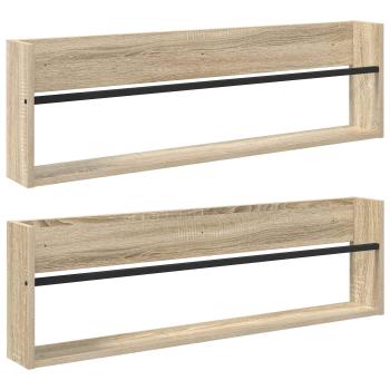 Magazinregal 2 Stk. Sonoma-Eiche 100 x 12 x 30 cm Holzwerkstoff