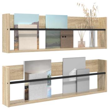 Magazinregal 2 Stk. Sonoma-Eiche 100 x 12 x 30 cm Holzwerkstoff