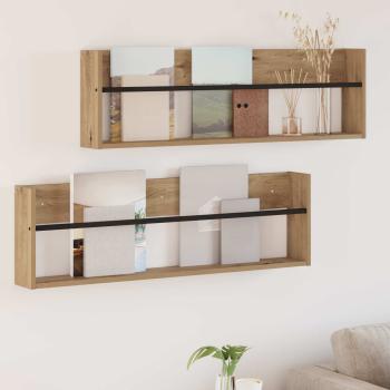 ARDEBO.de - Magazinregal mit Regal 2 Stk. Artisan-Eiche 100 x 12 x 30 cm
