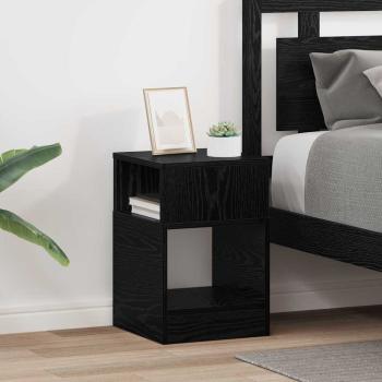ARDEBO.de - Beistelltisch 2 stk. Schwarz Eichen-Optik 30,5 x 30 x 45 cm
