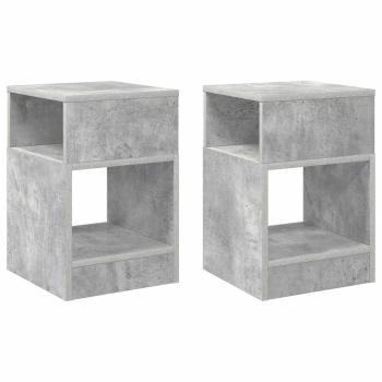 Beistelltisch 2 stk. Beton Grau 30,5 x 30 x 45 cm Holzwerkstoff