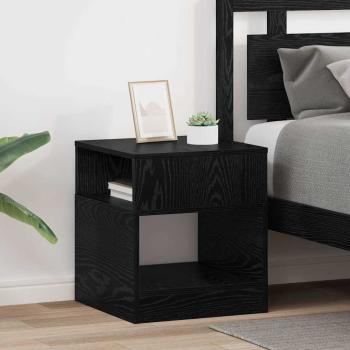 ARDEBO.de - Beistelltisch 2 stk. Schwarz Eichen-Optik 40,5 x 40 x 45 cm