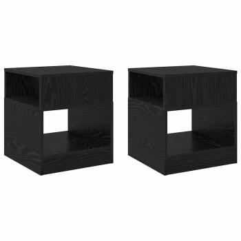 Beistelltisch 2 stk. Schwarz Eichen-Optik 40,5 x 40 x 45 cm