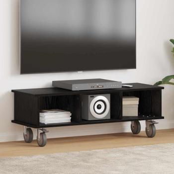 ARDEBO.de - TV-Ständer 100 x 35 x 35 cm Schwarz Eichen-Optik Holzwerkstoff