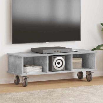 ARDEBO.de - TV-Ständer 100 x 35 x 35 cm Betongrau Holzwerkstoff