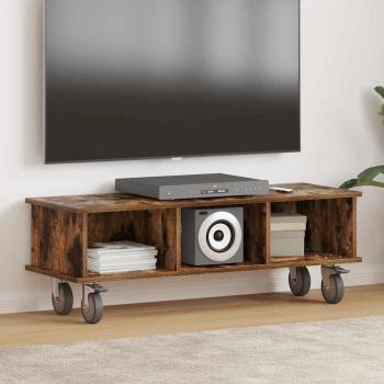 ARDEBO.de - TV-Ständer 100 x 35 x 35 cm Räuchereiche Holzwerkstoff