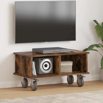 ARDEBO.de - TV-Ständer 68,5 x 35 x 35 cm Räuchereiche Holzwerkstoff