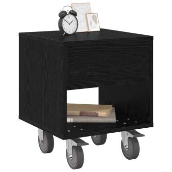 Nachttisch Schwarz Eichen-Optik 40,5 x 40 x 48 cm Holzwerkstoff