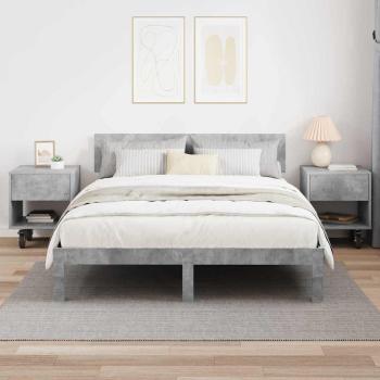 Nachttisch 2 stk. Beton Grau 40,5 x 40 x 48 cm Holzwerkstoff