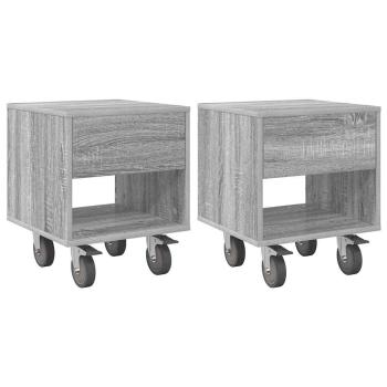Nachttisch 2 stk. Graues Sonoma 40,5 x 40 x 48 cm Holzwerkstoff