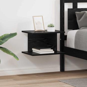 ARDEBO.de - Nachttisch 2 stk. Schwarz Eichen-Optik 40 x 30 x 25 cm