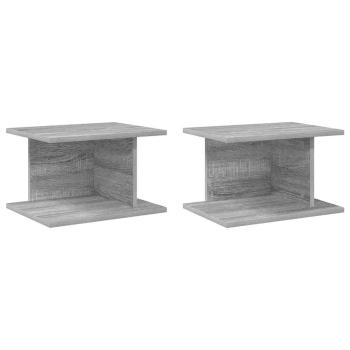 Nachttisch 2 stk. Graues Sonoma 40 x 30 x 25 cm Holzwerkstoff