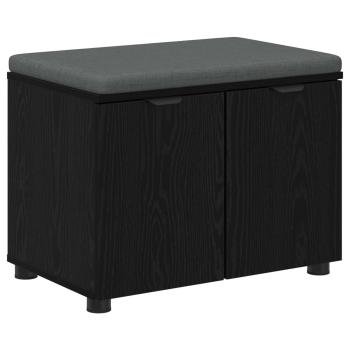 Flurbank mit Kissen mit Regal Schwarze Eiche 60 x 38 x 46 cm