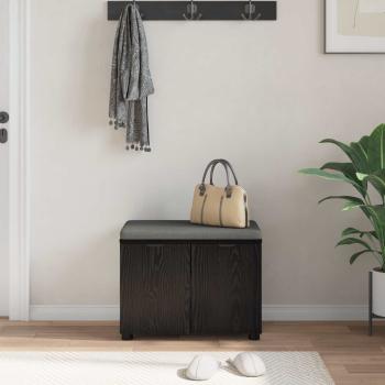 Flurbank mit Kissen mit Regal Schwarze Eiche 60 x 38 x 46 cm