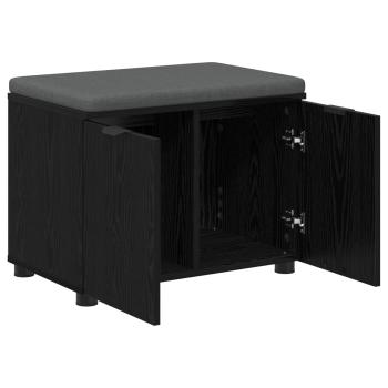 Flurbank mit Kissen mit Regal Schwarze Eiche 60 x 38 x 46 cm