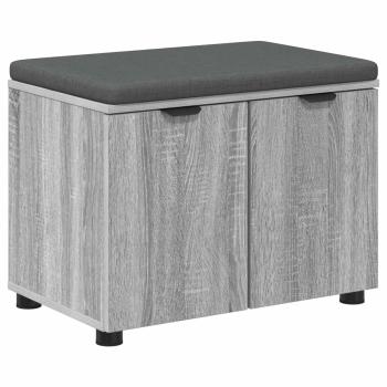 Flurbank mit Kissen mit Regal Graues Sonoma 60 x 38 x 46 cm