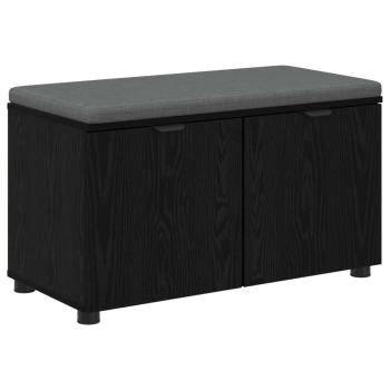 Flurbank mit Kissen mit Regal Schwarze Eiche 80 x 38 x 46 cm