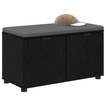 Flurbank mit Kissen mit Regal Schwarze Eiche 80 x 38 x 46 cm