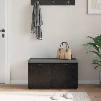 Flurbank mit Kissen mit Regal Schwarze Eiche 80 x 38 x 46 cm