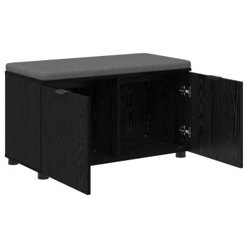 Flurbank mit Kissen mit Regal Schwarze Eiche 80 x 38 x 46 cm