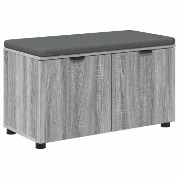 Flurbank mit Kissen mit Regal Graues Sonoma 80 x 38 x 46 cm