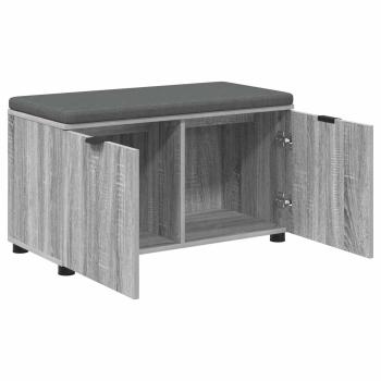 Flurbank mit Kissen mit Regal Graues Sonoma 80 x 38 x 46 cm