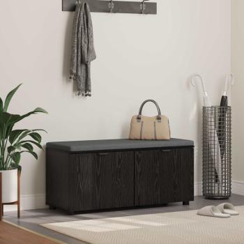 ARDEBO.de - Flurbank mit Kissen mit Regal Schwarze Eiche 100 x 38 x 46 cm