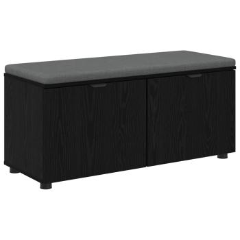 Flurbank mit Kissen mit Regal Schwarze Eiche 100 x 38 x 46 cm