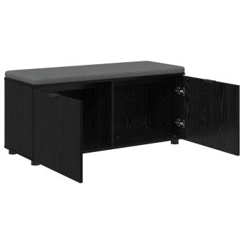 Flurbank mit Kissen mit Regal Schwarze Eiche 100 x 38 x 46 cm