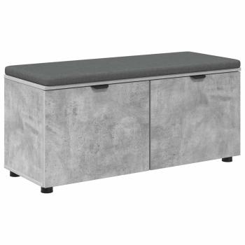 Flurbank mit Kissen mit Regal Betongrau 100 x 38 x 46 cm