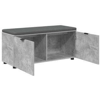Flurbank mit Kissen mit Regal Betongrau 100 x 38 x 46 cm